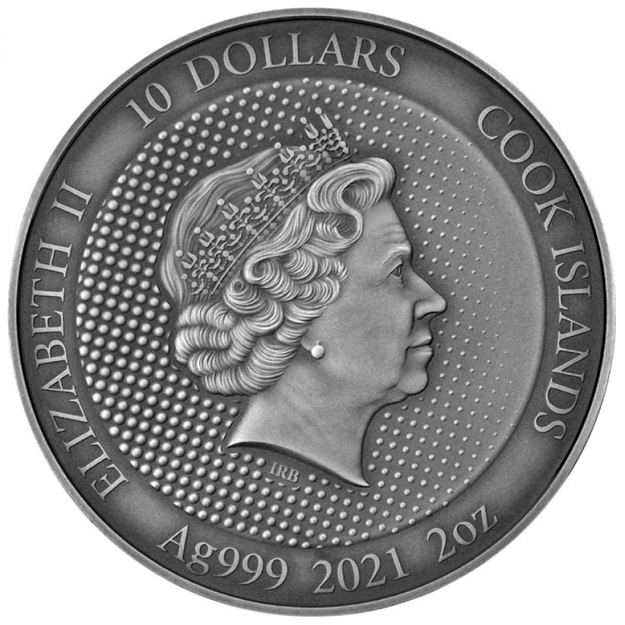 Cook Islands BATMAN - DARK KNIGHT series DC COMICS Silver coin $10 Antique finish 2021 Ultra high relief Gold plated 2 oz